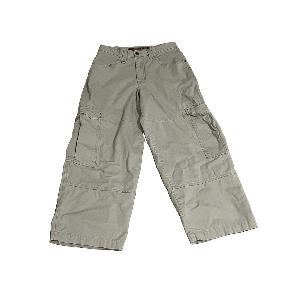 Vtg Jnco Khaki Cargo Pants 90's 32x30 Distressed Crown Embroidery Logo Baggy y2k